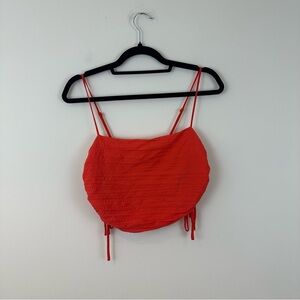 Urban Outfitters Red Layered Adjustable Cropped Sleeveless Top Size Medium
